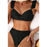 Maillot de bain bikini torsadé noires-0