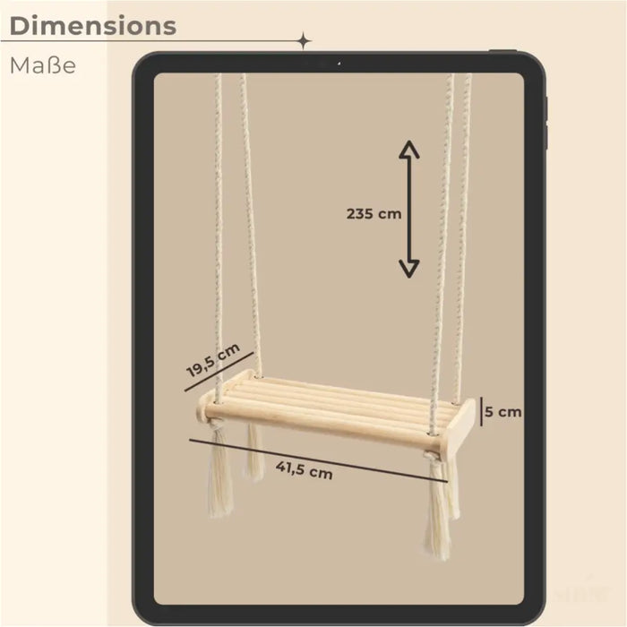 MAMOI® Balançoire en bois pour enfants | Balançoire en bois | Balançoire en bois | Balançoire d'intérieur pour enfants | Balançoire d'intérieur | 100% ECO | Fabriqué dans l'UE-1