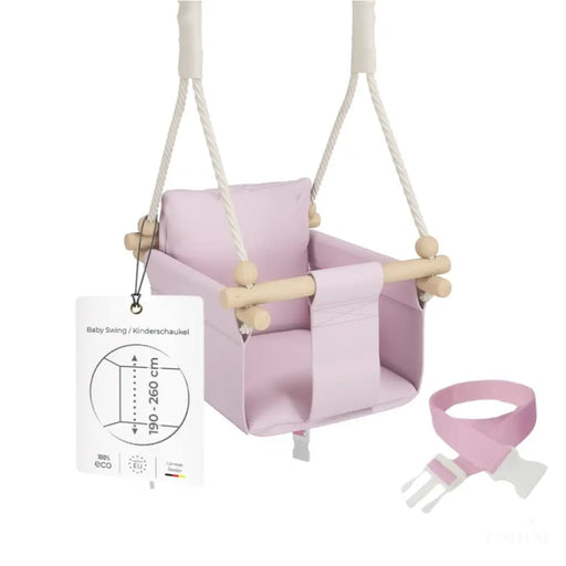 MAMOI® Balancoire interieur pour bebe et enfants, Siege balançoire en bois et en coton pour bébé, Balansoire pour enfant, Balancelle scandinave, Baby swing-0