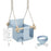 MAMOI® Balancoire interieur pour bebe et enfants, Siege balançoire en bois et en coton pour bébé, Balansoire pour enfant, Balancelle scandinave, Baby swing-0