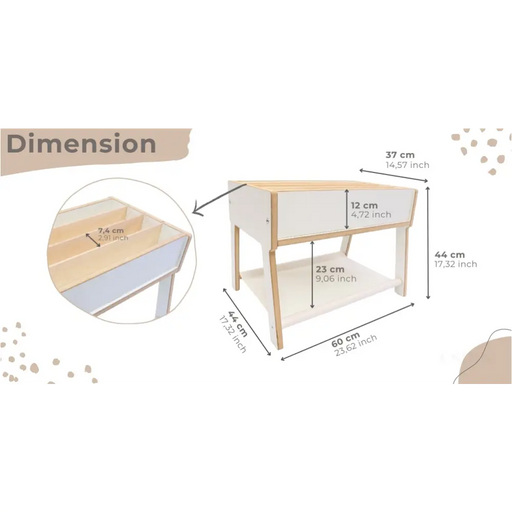 MAMOI® bibliothèque pour enfants en bois, étagère pour enfants, étagère pour livres d'enfants, support de livres, étagère et étagère murale pour chambre d'enfants. Book Shelf.-1