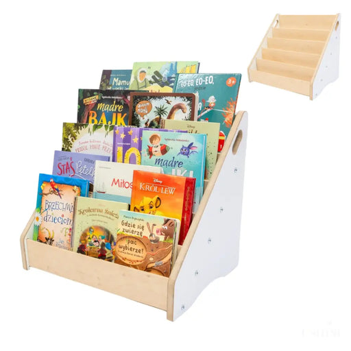 MAMOI® Bibliothèque pour enfants en bois, étagère pour livres d'enfants, support de livres, étagère murale pour chambre d'enfants, étagère, Book Shelf, étagère pour enfants-0