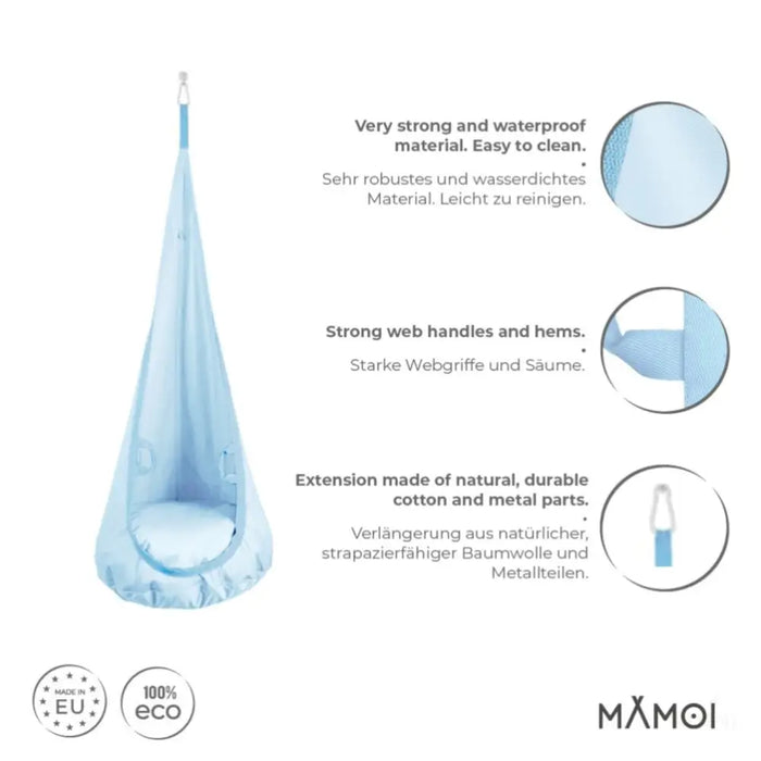 MAMOI® Cocon hamac pour enfant, Fauteuil suspendu pour bebe, Balançoire thérapeutique de coton, Balancoire sensorielle interieur, Jeu sensoriel autisme-2