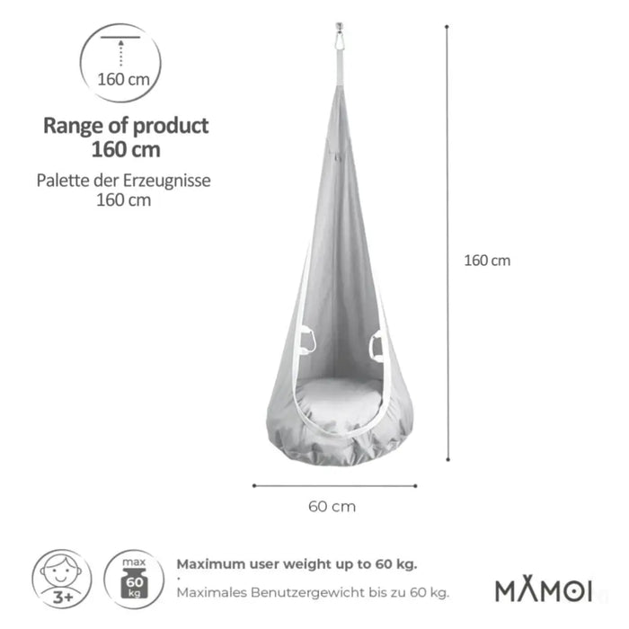 MAMOI® Cocon hamac pour enfant, Fauteuil suspendu pour bebe, Balançoire thérapeutique de coton, Balancoire sensorielle interieur, Jeu sensoriel autisme-1