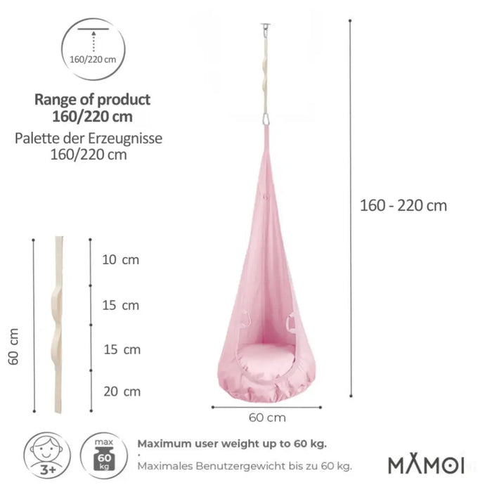 MAMOI® Cocon hamac pour enfant, Fauteuil suspendu pour bebe, Balançoire thérapeutique de coton, Balancoire sensorielle interieur, Jeu sensoriel autisme-1