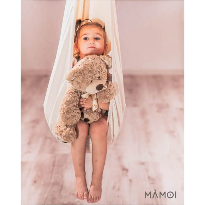 MAMOI® Cocon hamac pour enfant, Fauteuil suspendu pour bebe, Balançoire thérapeutique de coton, Balancoire sensorielle interieur, Jeu sensoriel autisme-5