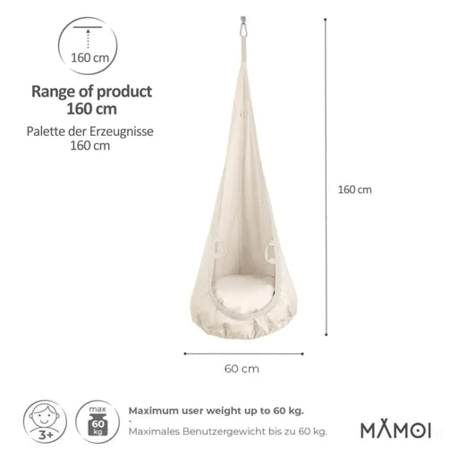 MAMOI® Cocon hamac pour enfant, Fauteuil suspendu pour bebe, Balançoire thérapeutique de coton, Balancoire sensorielle interieur, Jeu sensoriel autisme-1