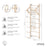 MAMOI® Espalier en bois, Mur escalade suedois pour enfant, Échelle suedoise pour bebe, Jeux descalade et gym avec accessoires, Barre et anneaux gymnastique-1