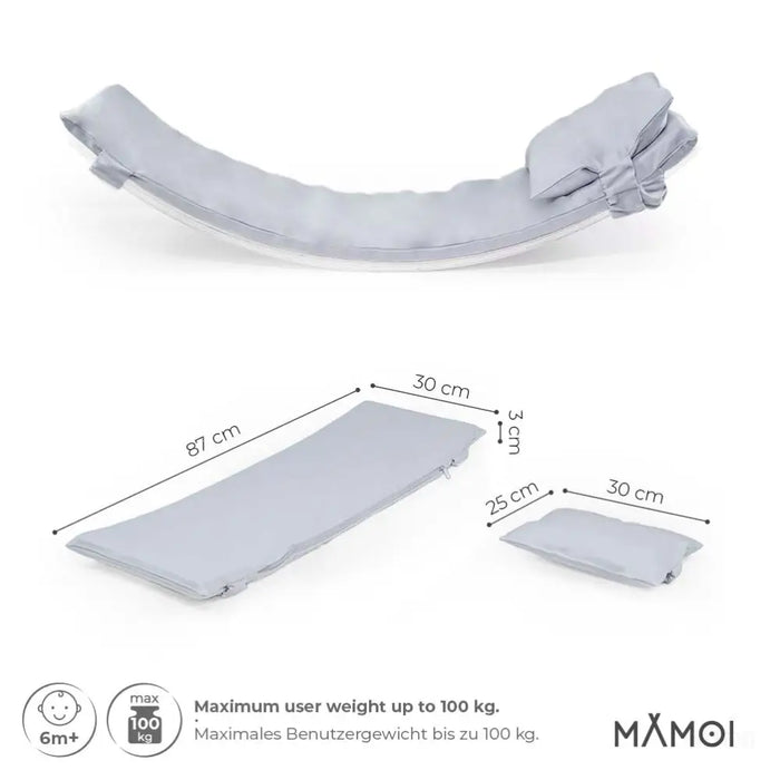 MAMOI® Oreiller de Planche D`équilibre Gris Clair | Tapis de Planche D'équilibre | Tapis de Balance Board | Matériau de la Planche D`équilibre | Coussin pour Balance Board | CE | 100% ECO | Made in EU-2