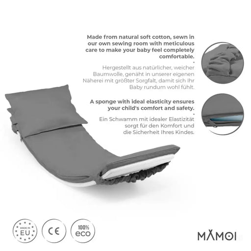 MAMOI® Oreiller de Planche D`équilibre Gris | Tapis de Planche D'équilibre | Tapis de Balance Board | Matériau de la Planche D`équilibre | Coussin pour Balance Board | CE | 100% ECO | Made in EU-1