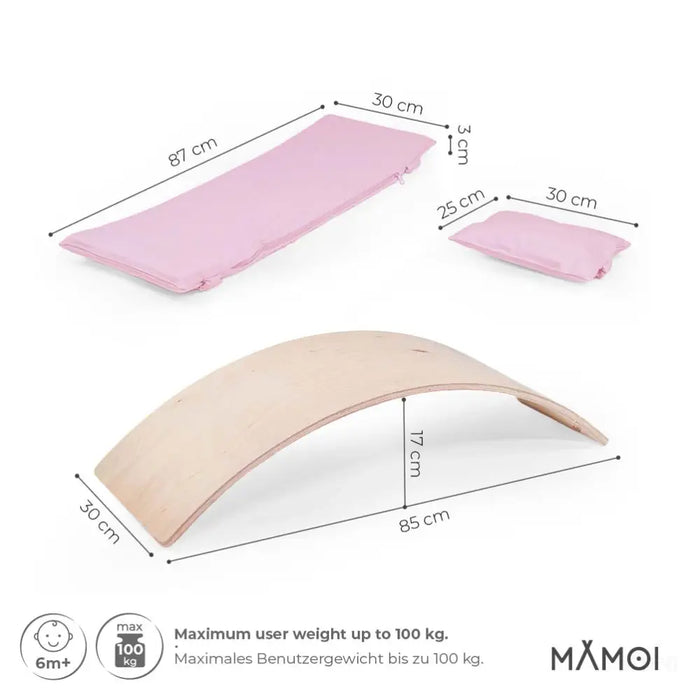 MAMOI® Planche equilibre pour enfant, Balance board, Planches d'équilibre, Jeu équilibre de proprioception en bois, Jeux motricité montessori 1 an 2/3 ans-2