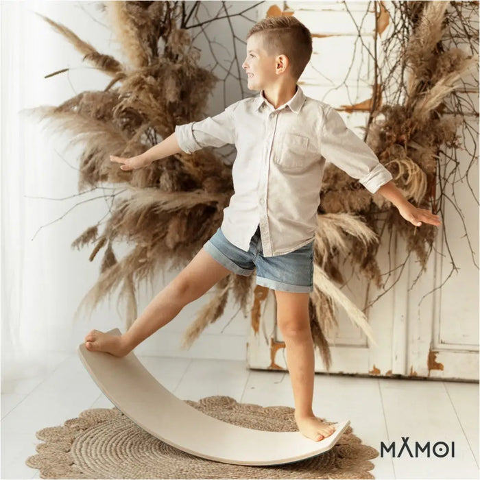 MAMOI® Planche equilibre pour enfant, Balance board, Planches d'équilibre, Jeu équilibre de proprioception en bois, Jeux motricité montessori 1 an 2/3 ans-4