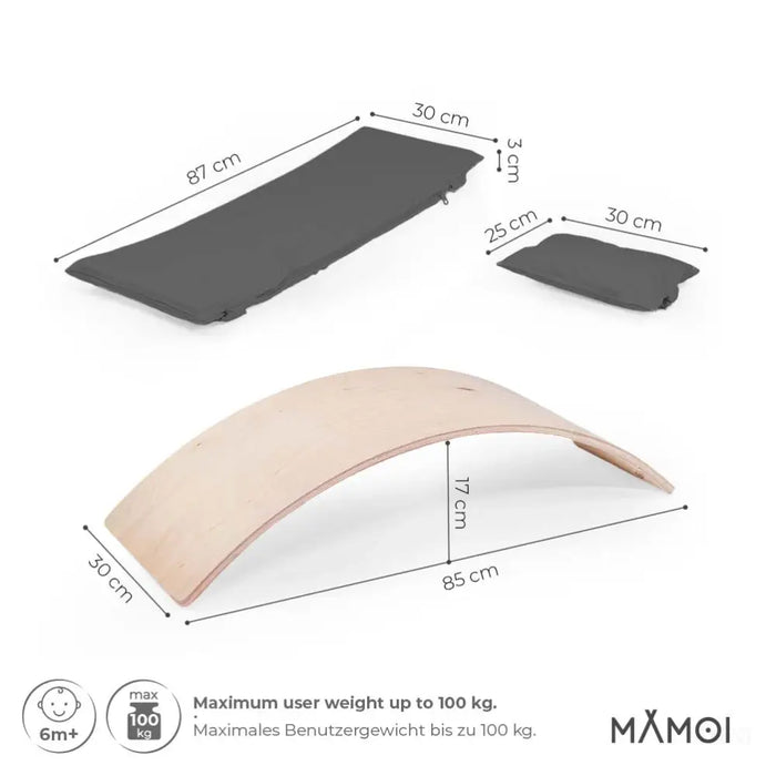 MAMOI® Planche equilibre pour enfant, Balance board, Planches d'équilibre, Jeu équilibre de proprioception en bois, Jeux motricité montessori 1 an 2/3 ans-2