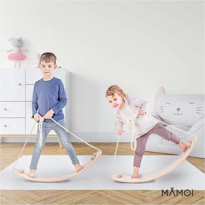 MAMOI® Planche equilibre pour enfant, Balance board, Planches d'équilibre, Jeu équilibre de proprioception en bois, Jeux motricité montessori 1 an 2/3 ans-5