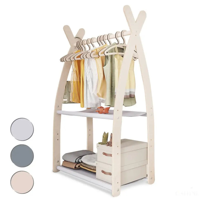 MAMOI® Portant vetement enfant 53x95x32cm | Portant a vetement bois | Penderie vetement armoire enfant bebe | Meubles enfants bois meuble vetement | 100% ECO | Fabriqué dans l'UE-0