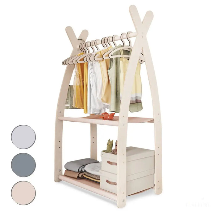 MAMOI® Portant vetement enfant 53x95x32cm | Portant a vetement bois | Penderie vetement armoire enfant bebe | Meubles enfants bois meuble vetement | 100% ECO | Fabriqué dans l'UE-0