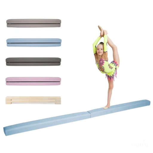 MAMOI® Poutre gymnastique pliable pour enfant (longueur de la pièce 200 cm), Accessoires de gym pour enfants, Poutres anti-dérapant et pratique à transporter-0