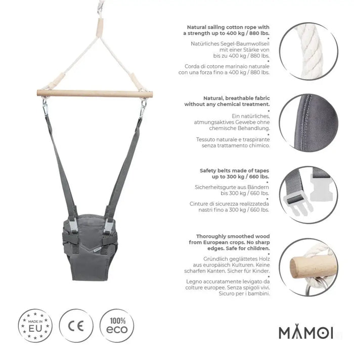 MAMOI® Sauteur suspendus pour bebe â partir de 6 mois, Jumperoo balancoire interieur, Sièges balançoire de porte, Transat balancelle, Baby bouncer et jolly jumper, Door swing-1