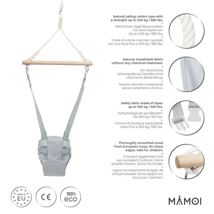 MAMOI® Sauteur suspendus pour bebe â partir de 6 mois, Jumperoo balancoire interieur, Sièges balançoire de porte, Transat balancelle, Baby bouncer et jolly jumper, Door swing-1