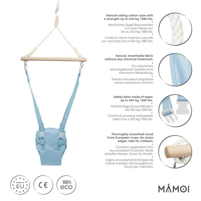 MAMOI® Sauteur suspendus pour bebe â partir de 6 mois, Jumperoo balancoire interieur, Sièges balançoire de porte, Transat balancelle, Baby bouncer et jolly jumper, Door swing-1