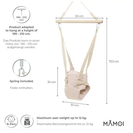 MAMOI® Sauteur suspendus pour bebe â partir de 6 mois, Jumperoo balancoire interieur, Sièges balançoire de porte, Transat balancelle, Baby bouncer et jolly jumper, Door swing-1