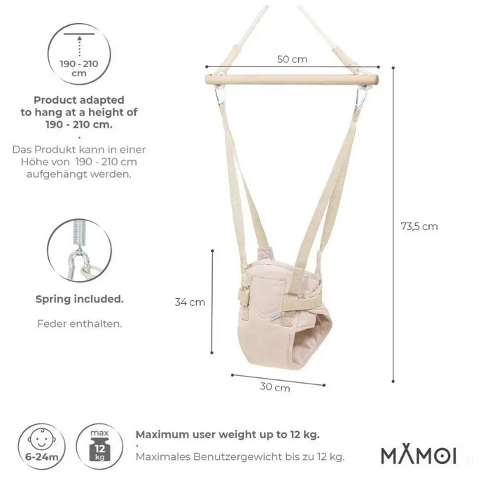 MAMOI® Sauteur suspendus pour bebe â partir de 6 mois, Jumperoo balancoire interieur, Sièges balançoire de porte, Transat balancelle, Baby bouncer et jolly jumper, Door swing-1