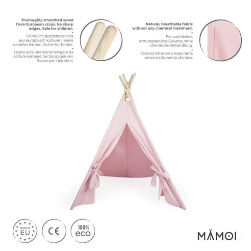 MAMOI® Tipi tente pour enfant, Teepee interieur pour bebe et enfants, Tipee cabane sensorielle pour chambre bébé, Tipis avec tapis, Tente de jeux pour fille et garcon-1