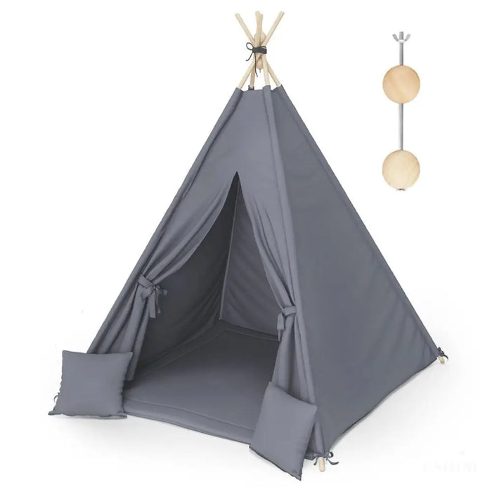 MAMOI® Tipi tente pour enfant, Teepee interieur pour bebe et enfants, Tipee cabane sensorielle pour chambre bébé, Tipis avec tapis, Tente de jeux pour fille et garcon-0