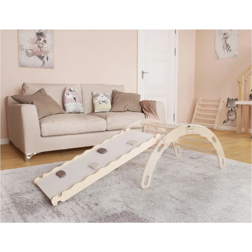 MAMOI® Toboggan interieur pour enfant, Tobogan pour triangle et mur escalade pour bebe, Jeux en bois intérieur, Tobbogan montessori à partir de 1 an 2/3 ans-1