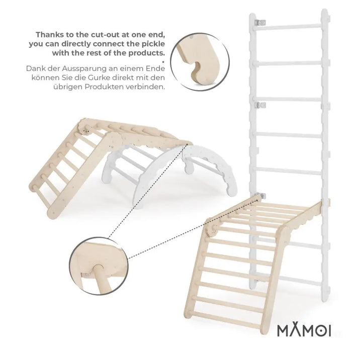 MAMOI® Triangle descalade avec toboggan interieur pour enfant, Mur escalade intérieur en bois pour bebe à partir de 1/2/3 an, Motricité libre montessori-6