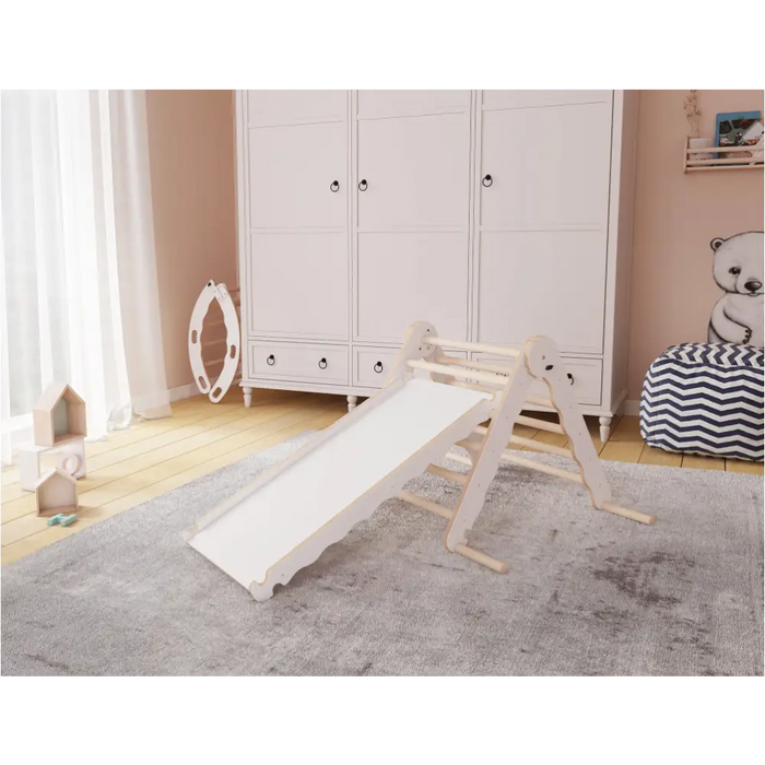 MAMOI® Triangle descalade avec toboggan interieur pour enfant, Mur escalade intérieur en bois pour bebe à partir de 1/2/3 an, Motricité libre montessori-4