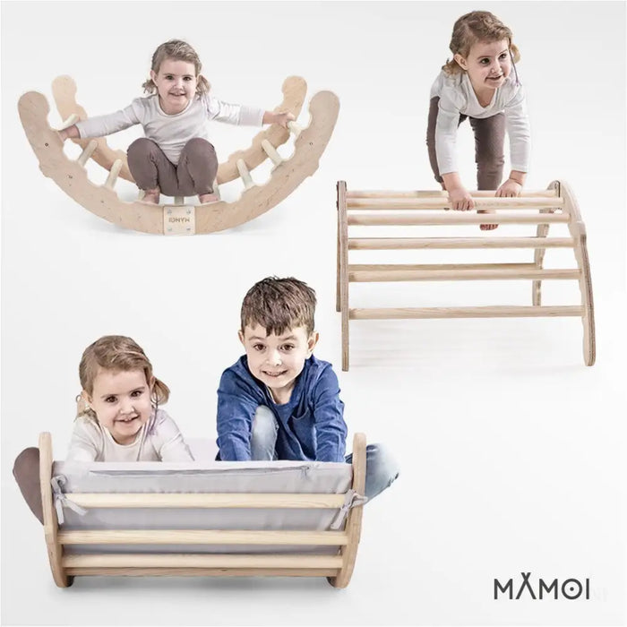 MAMOI® Triangle d'escalade balançoire avec Coussin, Coussin pour Triangle d'escalade pour Enfants en Bois, Triangle intérieur et extérieu, Escalade Enfant, Balancoire Bebe, Espalier Enfant-6