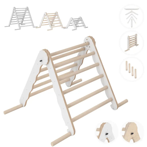 MAMOI® Triangle descalade interieur pour enfant, Mur escalade intérieur en bois pour bebe à partir de 1/2/3 an, Motricité libre montessori-0