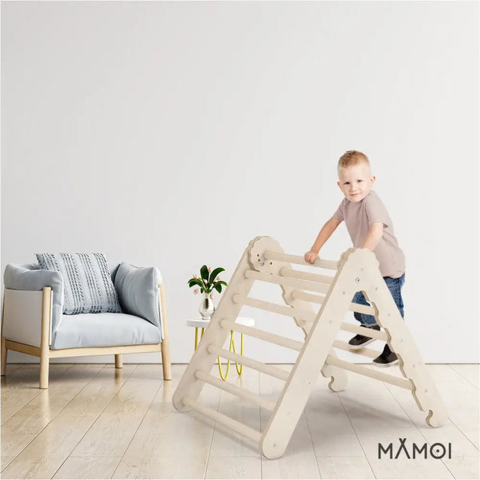 MAMOI® Triangle descalade interieur pour enfant, Mur escalade intérieur en bois pour bebe à partir de 1/2/3 an, Motricité libre montessori-5