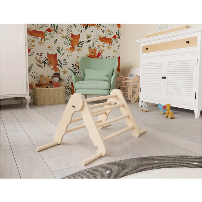 MAMOI® Triangle descalade interieur pour enfant, Mur escalade intérieur en bois pour bebe à partir de 1/2/3 an, Motricité libre montessori-1