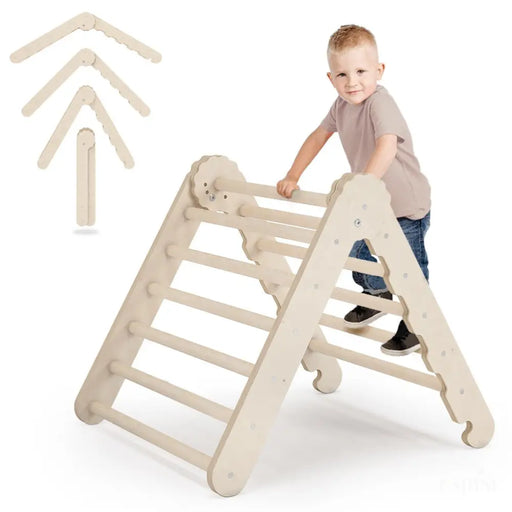 MAMOI® Triangle descalade interieur pour enfant, Mur escalade intérieur en bois pour bebe à partir de 1/2/3 an, Motricité libre montessori-0