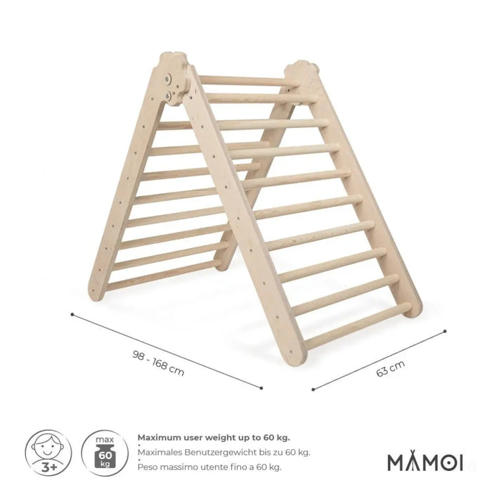 MAMOI® Triangle descalade interieur pour enfant, Mur escalade intérieur en bois pour bebe à partir de 1/2/3 an, Motricité libre montessori-2