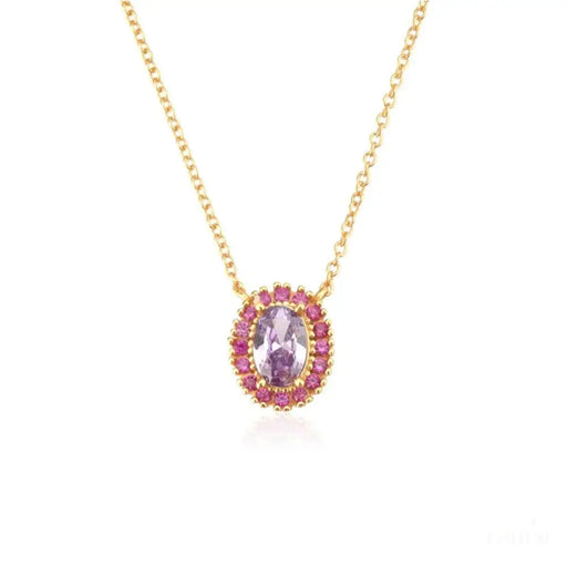 Maui - Collier à pendentifs en cristal multiple rose mauve-0