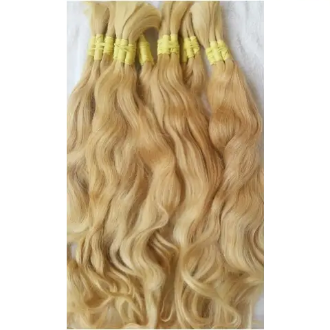 Mèches pour Extension au fil cheveux brésiliens ondulés - Blond doré-5