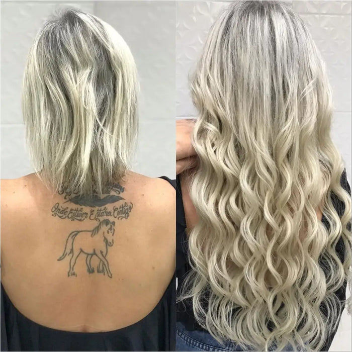 Mèches pour Extension au fil cheveux brésiliens ondulés - Blond doré-3