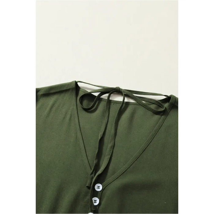 Mini-robe verte bouffantes et à plusieurs niveaux-11