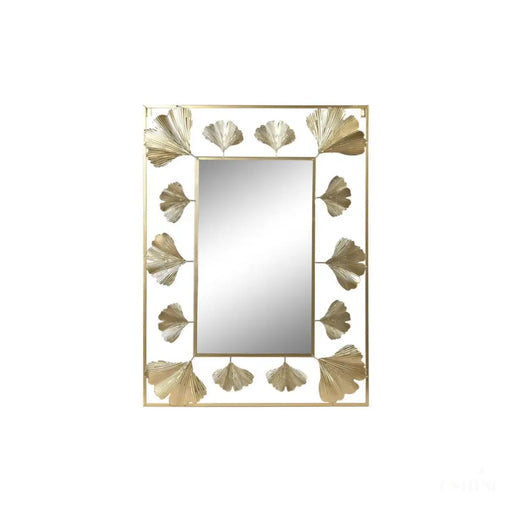 Miroir mural DKD Home Decor Miroir Doré Métal Aluminium Feuille d'une plante (71 x 1 x 97 cm)-0