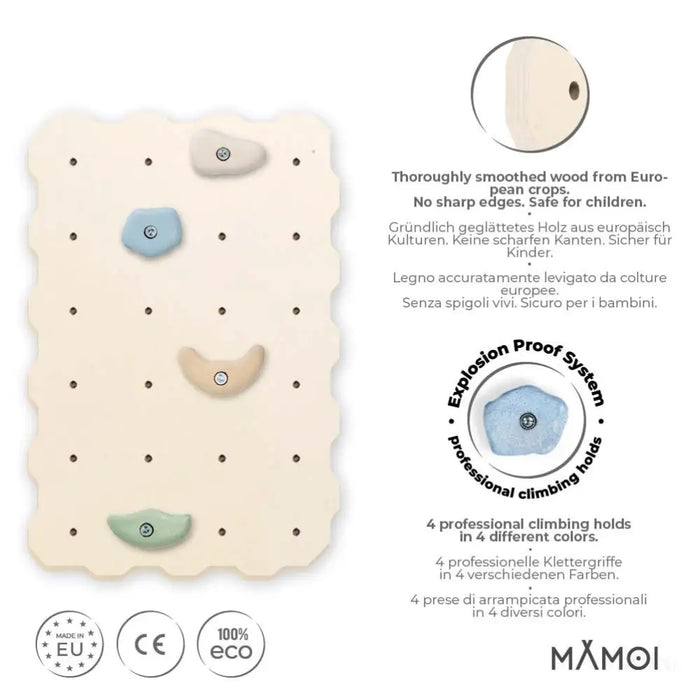 MAMOI® Mur escalade pour enfant, Module d'escalade interieur pour bebe, Mur descalade avec prises escalade, Planche escalade à partir de 3 ans-1