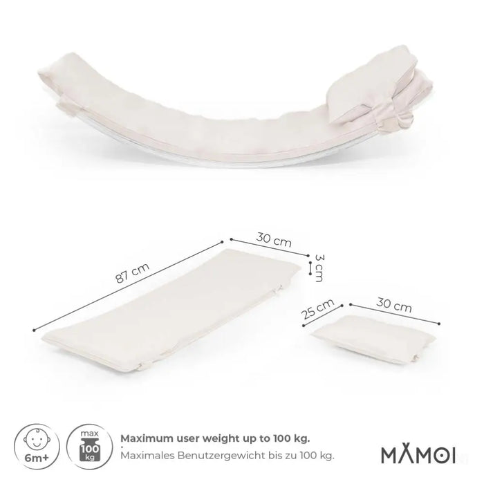 MAMOI® Oreiller de Planche D`équilibre Beige | Tapis de Planche D'équilibre | Tapis de Balance Board | Matériau de la Planche D`équilibre | Coussin pour Balance Board | CE | 100% ECO | Made in EU-2