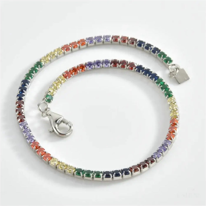 Orleons - Bracelet et collier de tennis arc-en-ciel-9