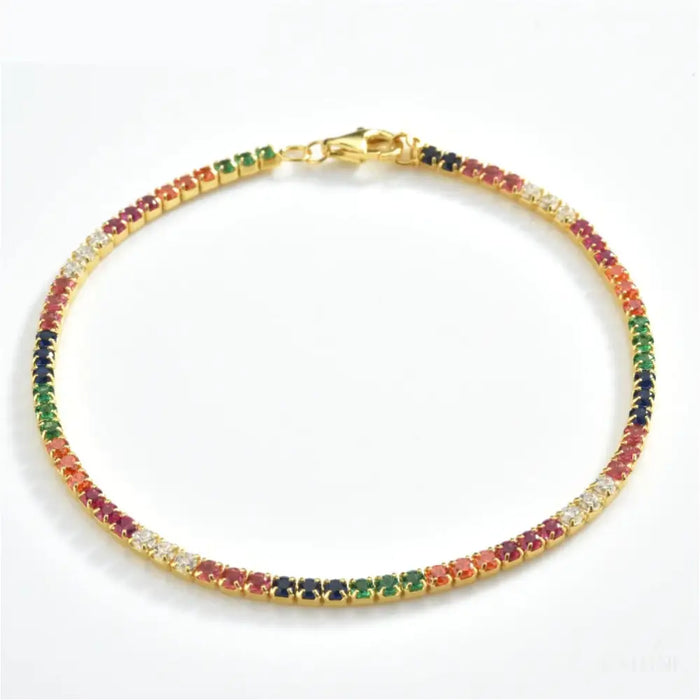 Orleons - Bracelet et collier de tennis arc-en-ciel-0