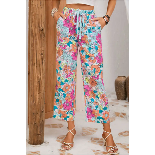 Pantalon floral multicolore-0