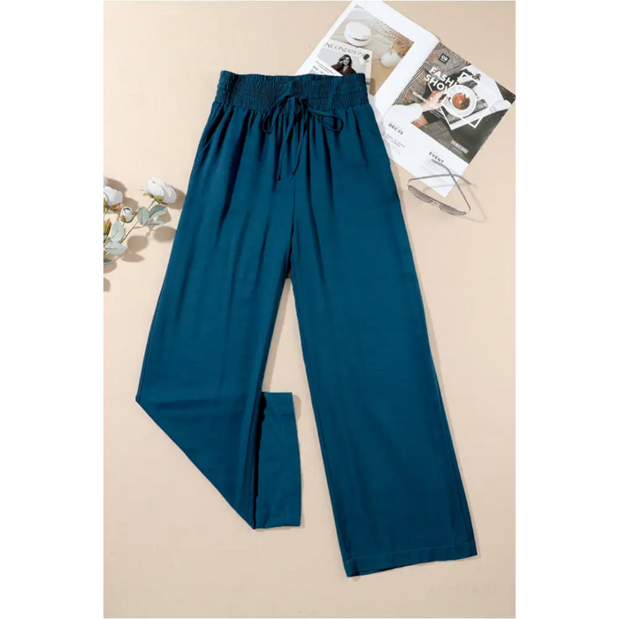 Pantalon large décontracté  bleu-6