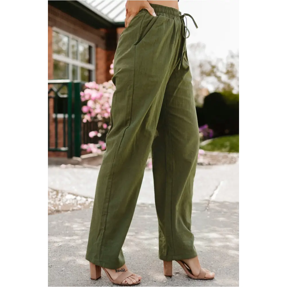 Pantalon long à jambes droites khaki-3