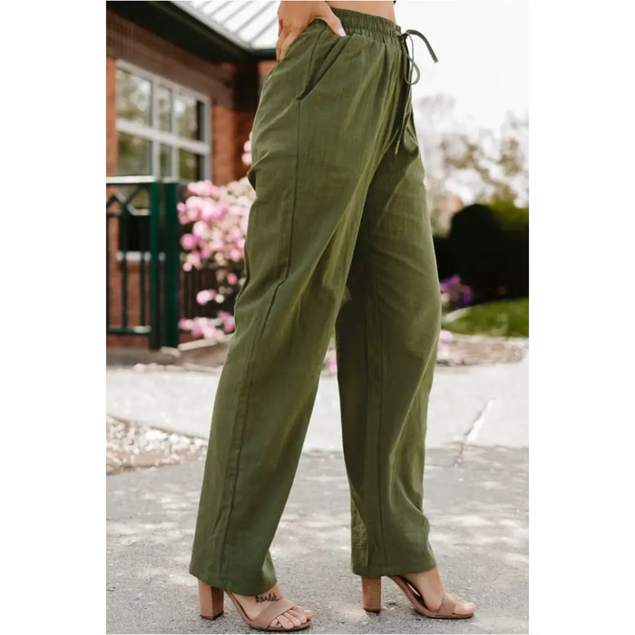 Pantalon long à jambes droites khaki-3